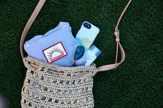 grey seat cover in small purse